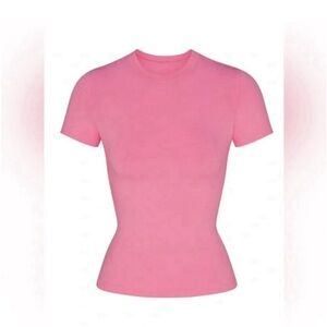 Skims Cotton Jersey T-Shirt – Pink – Size Large